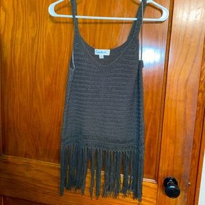 Olive green woven tank